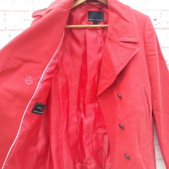 Banana Republic Wool Coat Peacoat size Small - Picture 3 of 8